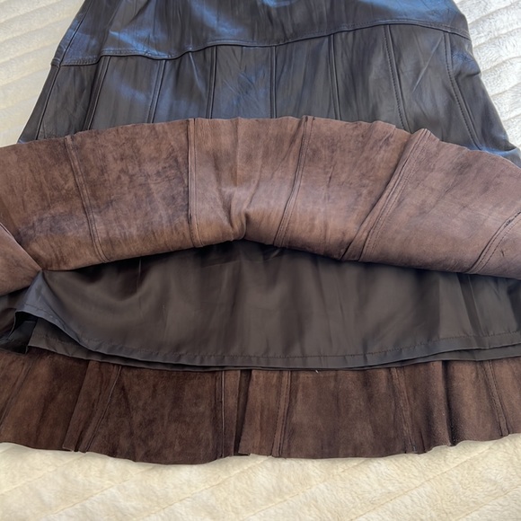 Brown São Paulo Lambskin Skirt - Picture 5 of 7